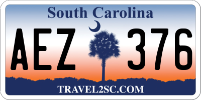 SC license plate AEZ376
