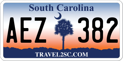SC license plate AEZ382
