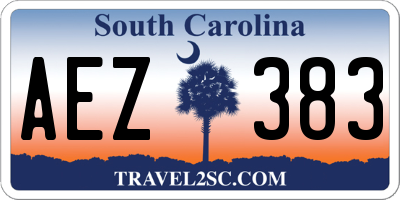 SC license plate AEZ383