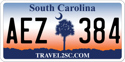 SC license plate AEZ384