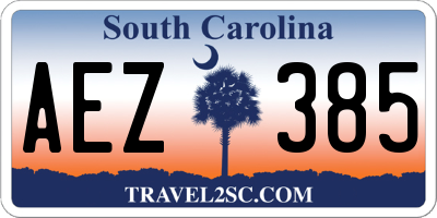 SC license plate AEZ385