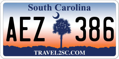 SC license plate AEZ386