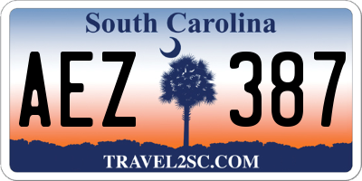 SC license plate AEZ387