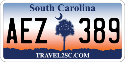 SC license plate AEZ389