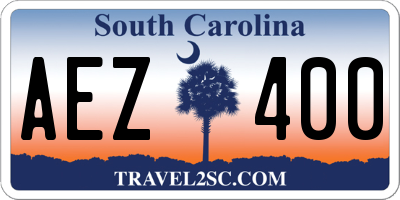 SC license plate AEZ400