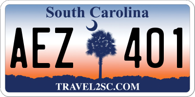 SC license plate AEZ401