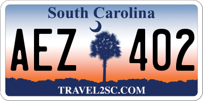 SC license plate AEZ402