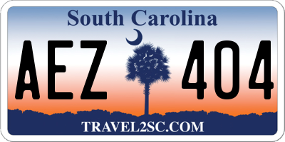 SC license plate AEZ404
