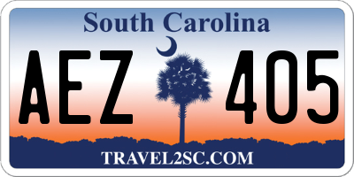 SC license plate AEZ405