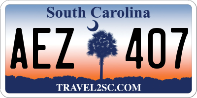 SC license plate AEZ407