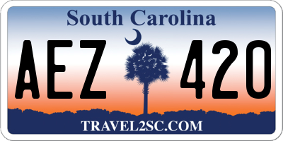 SC license plate AEZ420