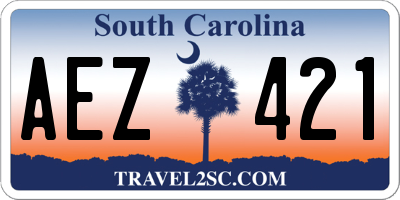 SC license plate AEZ421