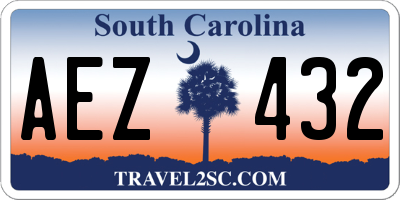 SC license plate AEZ432