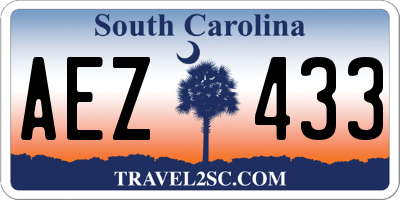SC license plate AEZ433
