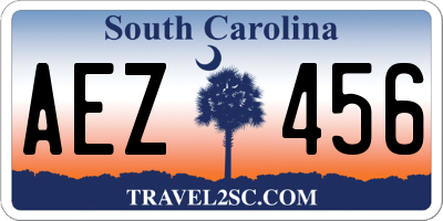 SC license plate AEZ456