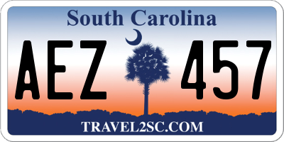 SC license plate AEZ457