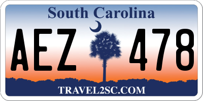 SC license plate AEZ478