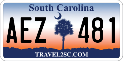 SC license plate AEZ481