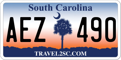 SC license plate AEZ490