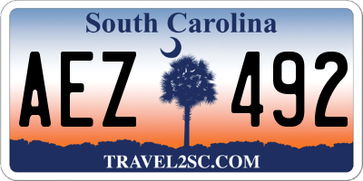 SC license plate AEZ492