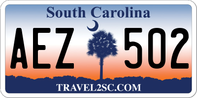 SC license plate AEZ502