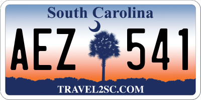 SC license plate AEZ541