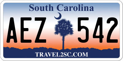 SC license plate AEZ542