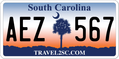 SC license plate AEZ567