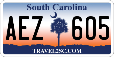 SC license plate AEZ605