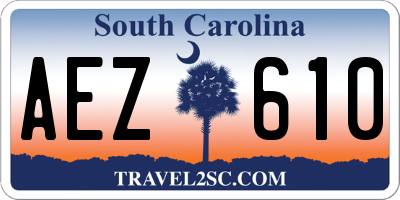 SC license plate AEZ610