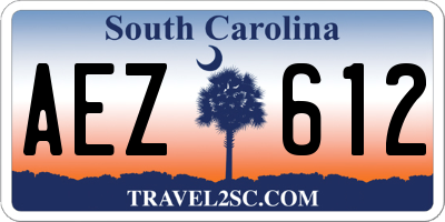 SC license plate AEZ612