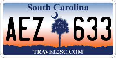 SC license plate AEZ633