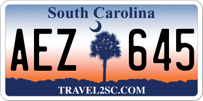 SC license plate AEZ645