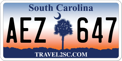 SC license plate AEZ647