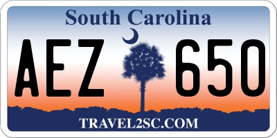 SC license plate AEZ650