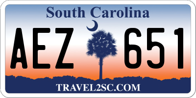SC license plate AEZ651