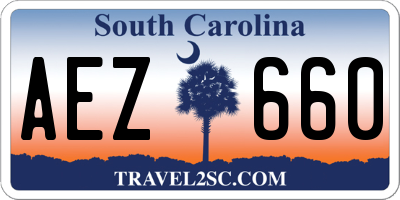 SC license plate AEZ660