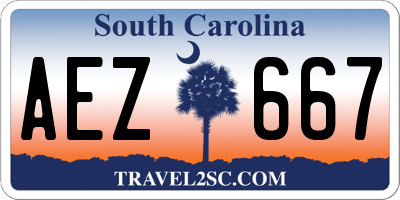 SC license plate AEZ667