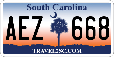 SC license plate AEZ668