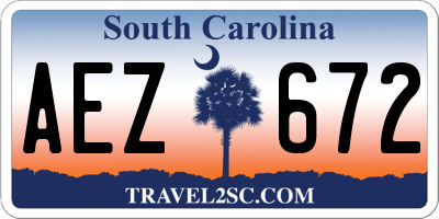 SC license plate AEZ672
