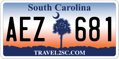 SC license plate AEZ681