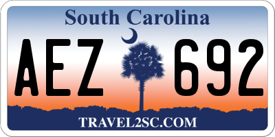 SC license plate AEZ692