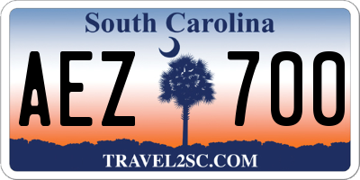 SC license plate AEZ700