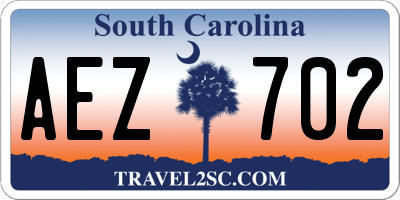 SC license plate AEZ702