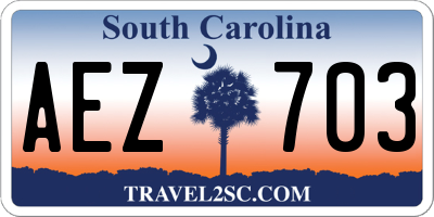 SC license plate AEZ703