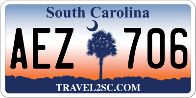 SC license plate AEZ706