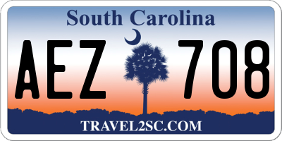 SC license plate AEZ708