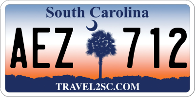 SC license plate AEZ712