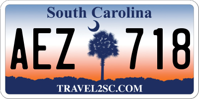 SC license plate AEZ718
