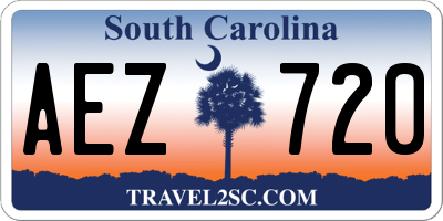 SC license plate AEZ720